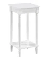 Convenience Concepts 14" French Rubberwood Traditional End Table In White