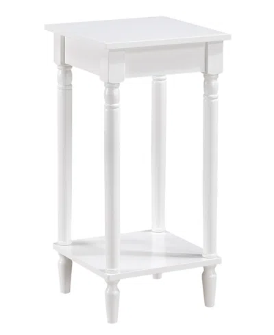 Convenience Concepts 14" French Rubberwood Traditional End Table In White