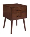 Convenience Concepts 15.75" Wood Oslo 2-drawer End Table In Brown