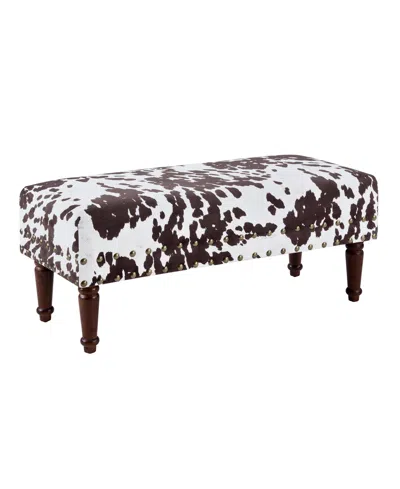 Convenience Concepts 17" Designs4comfort Cow Print Bench With Nailheads