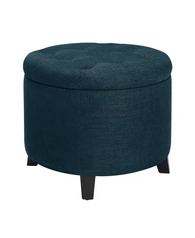 Convenience Concepts 17" Plywood Round Storage Ottoman In Green