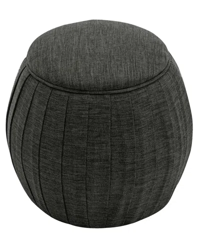 Convenience Concepts 17" Polyester Round Accent Storage Ottoman In Black