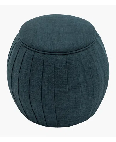 Convenience Concepts 17" Polyester Round Accent Storage Ottoman In Blue