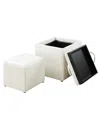 CONVENIENCE CONCEPTS 17.5" FAUX LEATHER PARK AVENUE OTTOMAN WITH STOOL AND TRAY