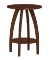 Convenience Concepts 17.75" Aldrin Rubberwood Round End Table In Brown