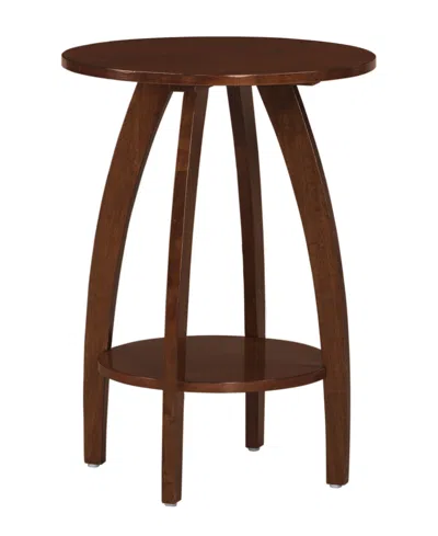 Convenience Concepts 17.75" Aldrin Rubberwood Round End Table In Brown