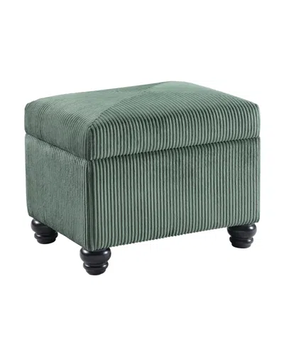 Convenience Concepts 17.75" Designs4comfort Corduroy 5th Avenue Storage Ottoman In Green