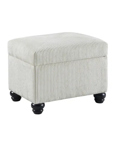 Convenience Concepts 17.75" Designs4comfort Corduroy 5th Avenue Storage Ottoman In White