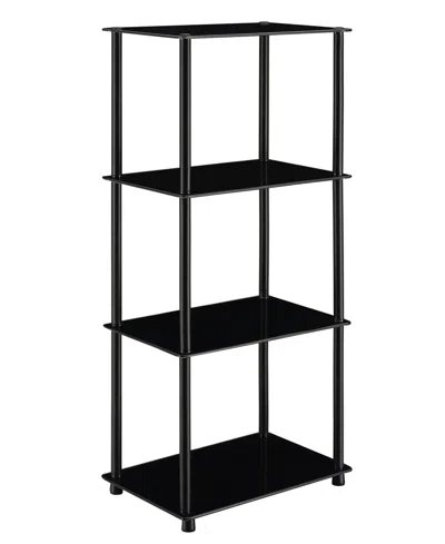 Convenience Concepts 17.75" Glass Designs2go Classic 4 Tier Tower In Black