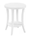 Convenience Concepts 18" Wood Charleston Round End Table In White