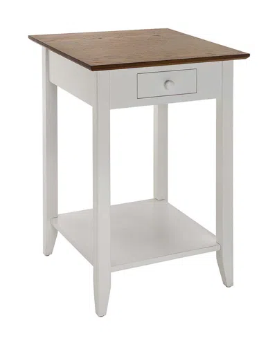 Convenience Concepts 18" Wood Heritage 1 Drawer End Table In White