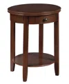 Convenience Concepts 18.25" Rubber Wood Ah Baldwin End Table In Espresso