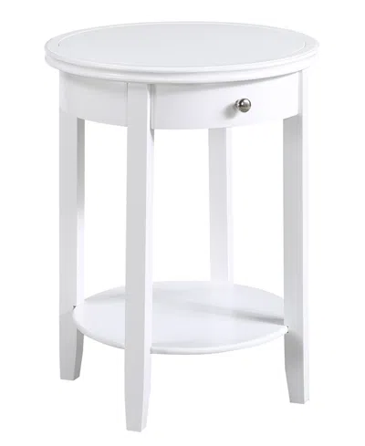Convenience Concepts 18.25" Rubber Wood Ah Baldwin End Table In White
