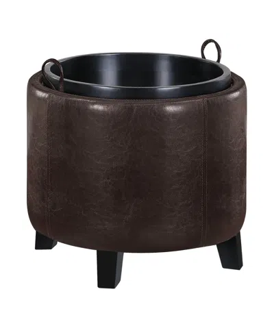 Convenience Concepts 19" Designs4comfort Oscar Storage Ottoman With Reversible Tray