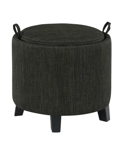 Convenience Concepts 19" Designs4comfort Oscar Storage Ottoman With Reversible Tray In Black