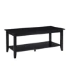 Convenience Concepts 20" Wood American Heritage Rectangle Coffee Table In Black