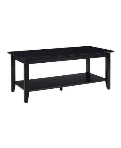 Convenience Concepts 20" Wood American Heritage Rectangle Coffee Table In Black