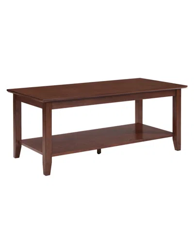 Convenience Concepts 20" Wood American Heritage Rectangle Coffee Table In Brown