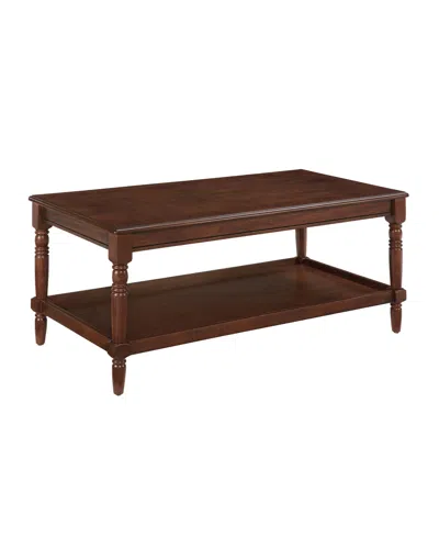 Convenience Concepts 20" Wood French Country Manor No Tools Coffee Table In Brown