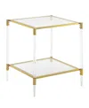 Convenience Concepts 20.25" Royal Crest 2 Tier Acrylic Glass Square End Table