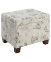 CONVENIENCE CONCEPTS 21.75" CANVAS FABRIC MADISON STORAGE OTTOMAN