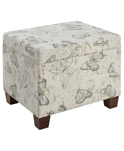 Convenience Concepts 21.75" Canvas Fabric Madison Storage Ottoman In Butterfly Fabric