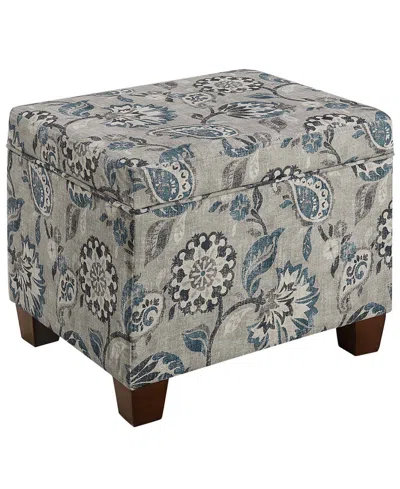 Convenience Concepts 21.75" Canvas Fabric Madison Storage Ottoman In Gray Flora Fabric