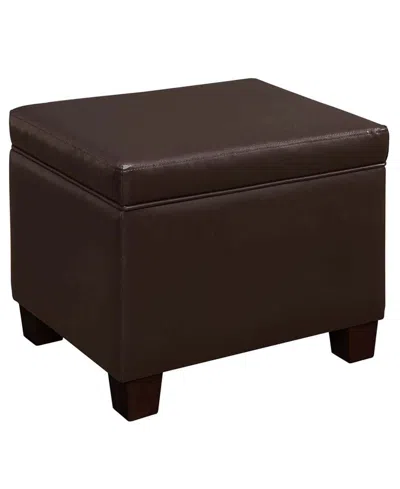 Convenience Concepts 21.75" Faux Leather Madison Storage Ottoman In Espresso Faux Leather