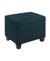 CONVENIENCE CONCEPTS 21.75" FAUX LINEN MADISON STORAGE OTTOMAN