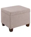 CONVENIENCE CONCEPTS 21.75" FAUX LINEN MADISON STORAGE OTTOMAN