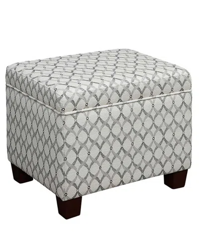Convenience Concepts 21.75" Print Fabric Madison Storage Ottoman In Ribbon Pattern Fabric