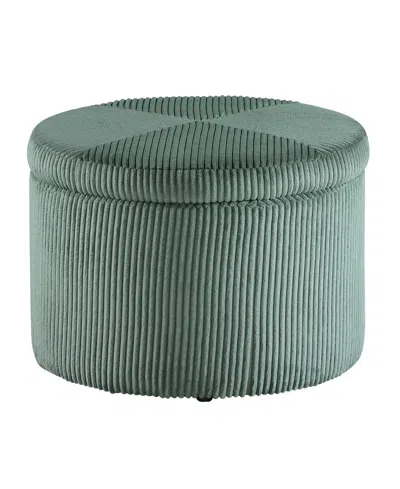 Convenience Concepts 22" Designs4comfort Round Corduroy Shoe Storage Ottoman With Reversible Tray Lid