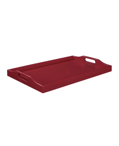 Convenience Concepts 22" Rubberwood Designs2go Multifunctional Serving Tray In Red