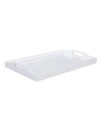 Convenience Concepts 22" Rubberwood Designs2go Multifunctional Serving Tray In White