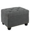 CONVENIENCE CONCEPTS 24" FAUX LINEN 5TH AVENUE STORAGE OTTOMAN