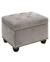 Convenience Concepts 24" Velvet 5th Avenue Storage Ottoman In Light Taupe Velvet