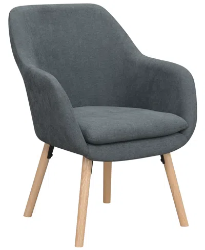 Convenience Concepts 25.25" Faux Linen Charlotte Wingback Accent Armchair In Gray