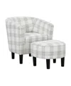 Convenience Concepts 26.25" Polyester Take A Seat Churchill Accent Chair With Ottoman