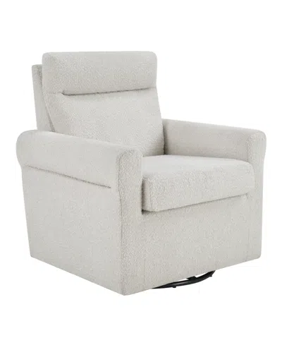 Convenience Concepts 29.75" Boucle Take A Seat Olivia Swivel Accent Armchair In Gray