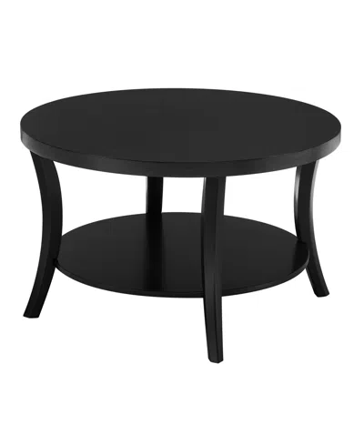 Convenience Concepts 30" Wood Charleston Round Coffee Table In Black