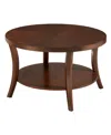 Convenience Concepts 30" Wood Charleston Round Coffee Table In Brown