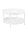 Convenience Concepts 30" Wood French Country Manor No Tools Round Coffee Table In White