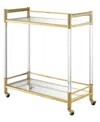 Convenience Concepts 30.5" Glass Royal Crest 2 Tier Acrylic Bar Cart In Gold,glass