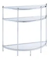 Convenience Concepts 30.75" Royal Crest Half-circle Glass Entry Table In Chrome,glass