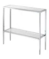 Convenience Concepts 31.5" Nadia Glass Chrome Entry Hall Table With Shelf In Chrome