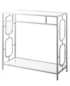 Convenience Concepts 31.5" Omega Glass Hall Table With Shelf In Glass,chrome