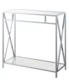 Convenience Concepts 31.5" Oxford Glass Hall Table With Shelf In Glass,chrome