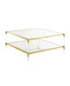Convenience Concepts 34" Royal Crest 2 Tier Acrylic Glass Square Coffee Table