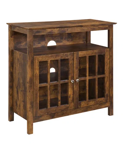 Convenience Concepts 36" Big Sur Highboy Tv Stand With Storage Cabinets In Brown