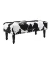 Convenience Concepts 40" Faux Cowhide Bench With Nailheads